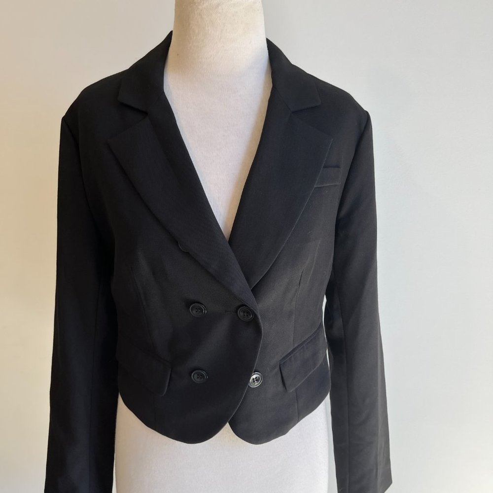 Dotti Black Tailored Button Up Long Sleeve Classic Career Jacket Size 10 - Picture 10 of 12